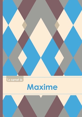  XXX - Le carnet de Maxime - Lignes, 96p, A5 - Jacquard Bleu Gris Taupe.