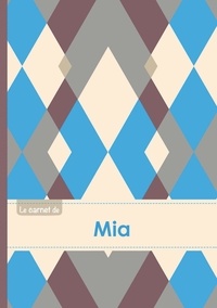  XXX - Le carnet de Mia - Lignes, 96p, A5 - Jacquard Bleu Gris Taupe.