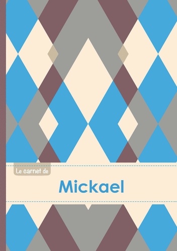  XXX - Le carnet de Mickael - Lignes, 96p, A5 - Jacquard Bleu Gris Taupe.