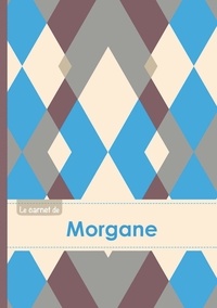  XXX - Le carnet de Morgane - Lignes, 96p, A5 - Jacquard Bleu Gris Taupe.