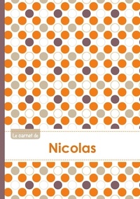  XXX - Le carnet de Nicolas - Lignes, 96p, A5 - Ronds Orange Gris Violet.