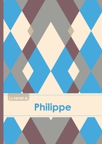  XXX - Le carnet de Philippe - Lignes, 96p, A5 - Jacquard Bleu Gris Taupe.