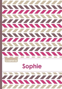  XXX - Le carnet de Sophie - Lignes, 96p, A5 - Motifs Violet Gris Taupe.
