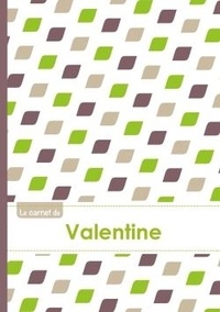  XXX - Le carnet de Valentine - Lignes, 96p, A5 - Pe´tales Vert Taupe Gris.