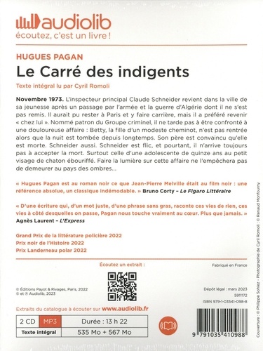 Le Carré des indigents  avec 2 CD audio MP3