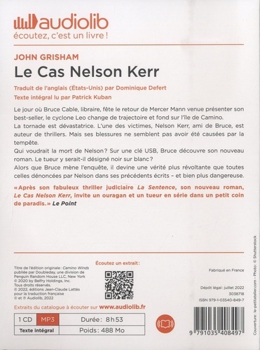 Le cas Nelson Kerr  avec 1 CD audio MP3