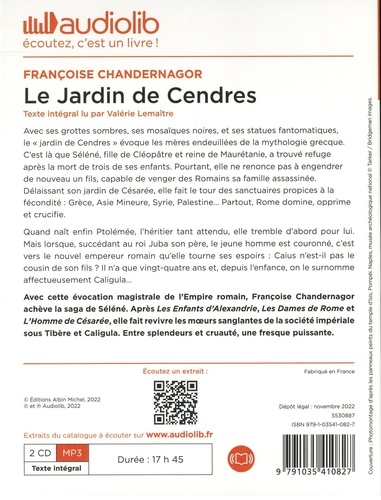 Le Jardin de Cendres  avec 2 CD audio MP3