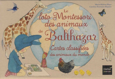 Marie-Hélène Place et Caroline Fontaine-Riquier - Le loto Montessori des animaux de Balthazar - 48 cartes classifiées des animaux du monde.