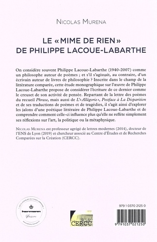 Le "mime de rien" de Philippe Lacoue-Labarthe