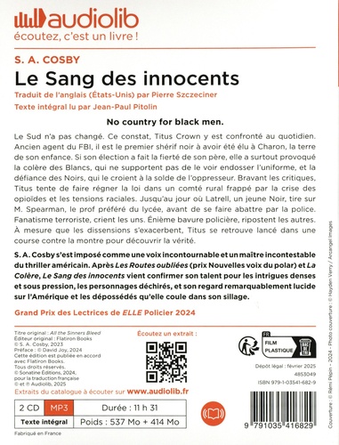Le sang des innocents  avec 2 CD audio MP3