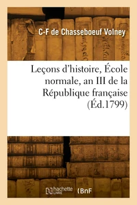 Leçons d'histoire, École normale, an III de la République française