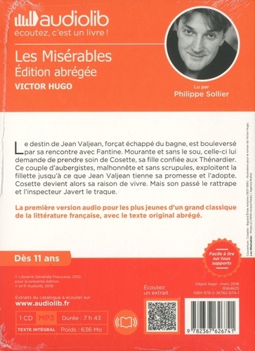 Les misérables. Edition abrégée  avec 1 CD audio MP3