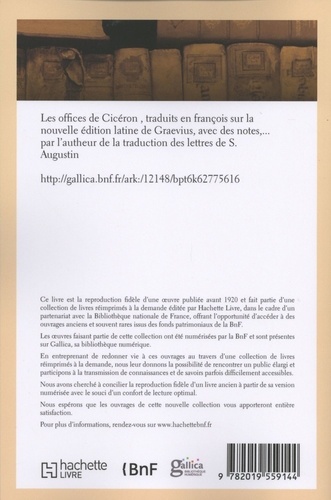 Les offices de Cicéron, traduits en françois sur la nouvelle édition latine de Graevius
