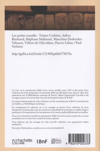 Les poètes maudits : Tristan Corbière, Arthur Rimbaud, Stéphane Mallarmé