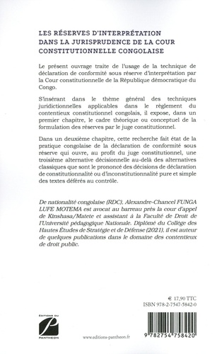 Les réserves d'interprétation dans la jurisprudence de la Cour constitutionnelle congolaise