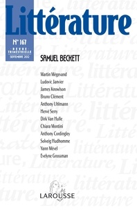 Nathalie Jouven - Littérature N° 167, Septembre 20 : Samuel Beckett.