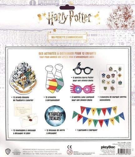 Ma pochette d'Anniversaire Harry Potter. Des activités et des cadeaux pour 12 enfants