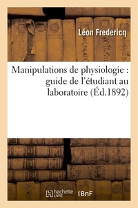  Hachette BNF - Manipulations de physiologie :.