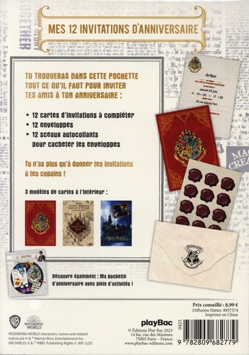 Mes 12 invitations d'anniversaire Harry Potter