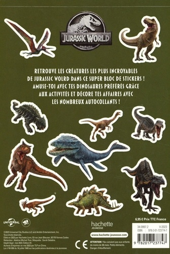 Mon bloc de stickers et activités Jurassic World. Avec 450 stickers