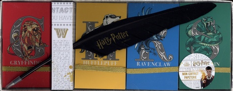 Mon coffret papeterie Harry Potter. Avec 1 vraie plume, 1 bloc planning, 1 carnet d'adresses, 1 carnet à secrets, 1 calepin
