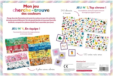 Jeu Cherche Et Trouve Des Tout-Petits - Les Couleurs, Dès 2 Ans, 4 Planches, 60 Tuiles