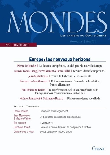Mondes N° 2, Hiver 2010 Europe : les nouveaux horizons