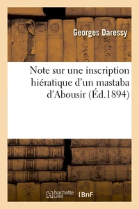 Note sur une inscription hiératique d'un mastaba d'Abousir