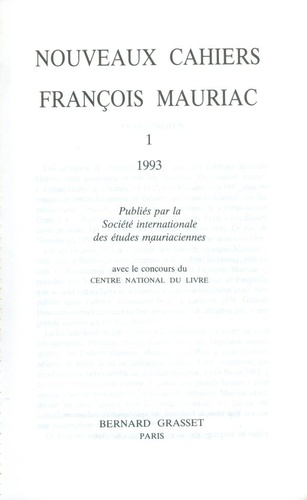 NOUVEAUX CAHIERS F. MAURIAC N0