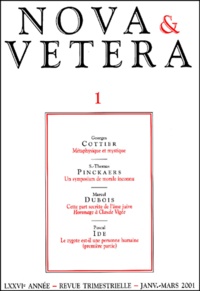 Georges Cottier - Nova & Vetera N° 1 Janvier-Mars 2001 : .