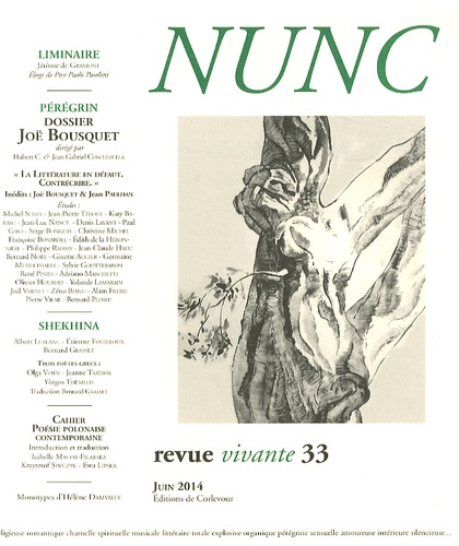 Hubert C. et Jean-Gabriel Cosculluela - Nunc N° 33, Juin 2014 : Joë Bousquet, la littérature en défaut - Contrécrire.