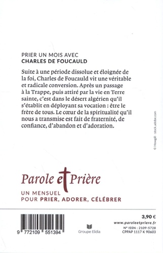 Parole et Prière N° 139, janvier 2022 Prier un mois avec Charles de Foucauld