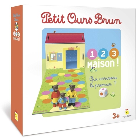 Danièle Bour - Petit Ours Brun 1, 2, 3, Maison ! - Avec 1 plateau, 3 figurines et 1 dé.