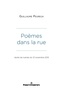 Guillaume Peureux - Poèmes dans la rue - Après les tueries du 13 novembre 2015.