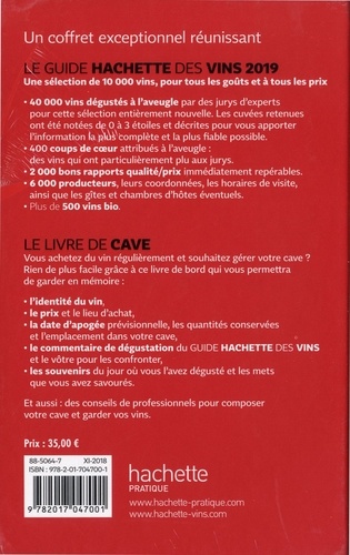 Coffret guide Hachette des vins. Contient : Le guide Hachette des vins et le Livre de cave  Edition 2019