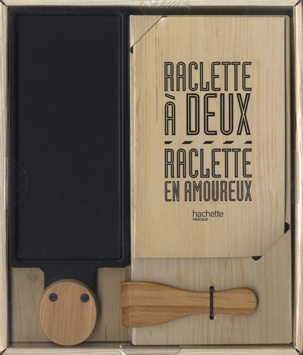 Coffret Raclette à 2, raclette en amoureux. Le livre de recettes avec 1  appareil à raclette à la bougie pour 2 personnes et 1 spatule à raclette en