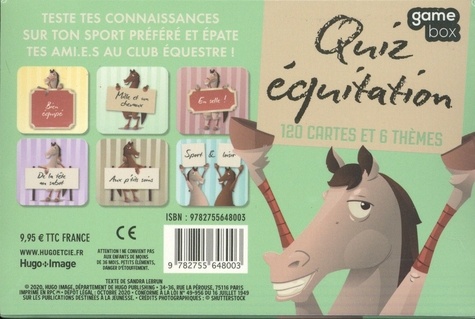 Quiz équitation. 120 cartes et 6 thèmes