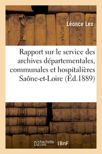 Rapport sur le service des archives départementales