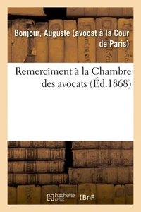 Remercîment à la Chambre des avocats