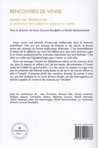 Rencontres de Venise. Regards sur l'épistémologie à l'intention des curieux en sciences du vivant