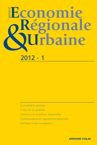 André Torre - Revue d'économie régionale et urbaine N° 1, 2012 : .