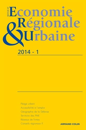  Armand Colin - Revue d'économie régionale et urbaine N° 1/2014 : .