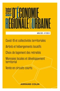 Revue d'économie régionale et urbaine N° 2, avril 2023