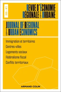 Revue d'économie régionale et urbaine N° 2, avril 2026