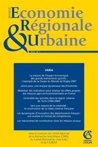 Eric Barget et Jean-Jacques Gouguet - Revue d'économie régionale et urbaine N° 3/2010 : Varia.