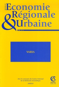 José-Antonio Alvarez Gonzalez et Gaston Gaudard - Revue d'économie régionale et urbaine N° 4/2006 : Varia.