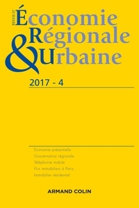  Anonyme - Revue d'économie régionale et urbaine N° 4/2017 : Revue d'économie régionale et urbaine Nº4/2017.