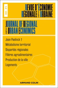 Revue d'économie régionale et urbaine N° 4/2025