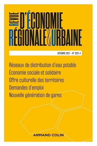 Revue d'économie régionale et urbaine N° 4, octobre 2021 Varia