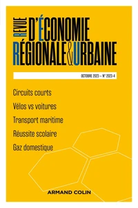 Revue d'économie régionale et urbaine N° 4, octobre 2023